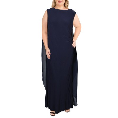 Lauren Ralph Lauren Женское вечернее платье-накидка Hopelee темно-синего цвета 16 BHFO 3925