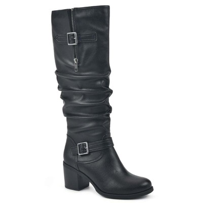 

Черные сапоги до колена White Mountain Womens Desirable Black 11 Medium (B,M) BHFO 0384, Black/tumbled/smooth, Desirable