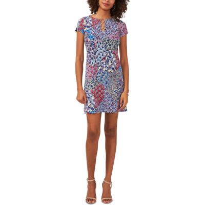 

Женское синее мини-платье свободного кроя MSK с принтом Petites  BHFO 5764, Orange/purple/blue
