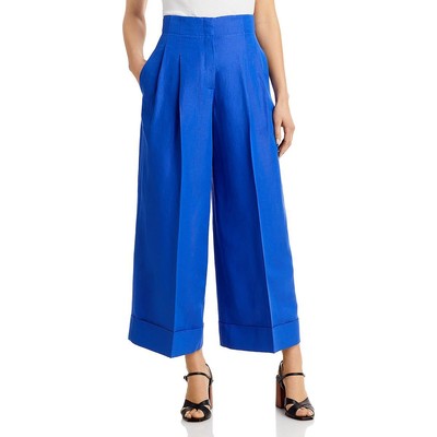 

Женские синие широкие брюки с высокой посадкой Lafayette 148 New York Jagger  BHFO 6555, Lapis blue, Jagger