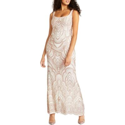 

Jump Apparel Женское блестящее вечернее платье макси BHFO 0330, Ivory/gold