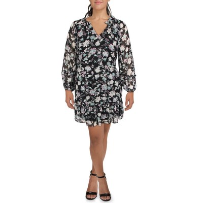 

Женское черное дневное платье до колена с рюшами Vince Camuto Plus  BHFO 0997, Rich black