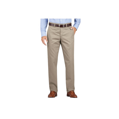 Dickies Regular Fit Tapered Leg Flat Front Khaki Pants
