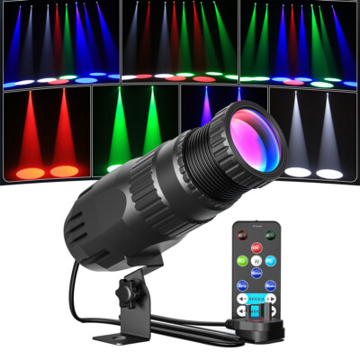 Coolighine RGBW 30W LED Pinspot Light Beam Spotlights Remote DJ Disco Party Club