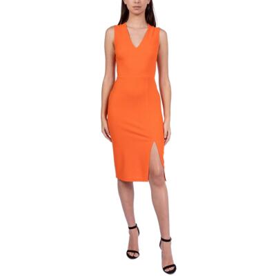 B. Darlin Womens Orange Criss-Cross Back Bodycon Dress Juniors 5/6 BHFO 3202