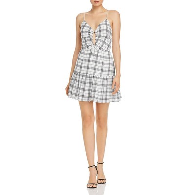

Женское повседневное мини-платье Finders Keepers Sadie B/W со складками  BHFO 3499, Ivory check