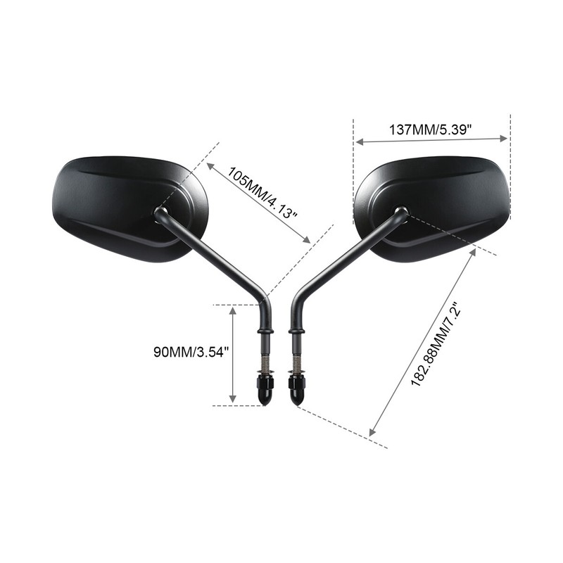 Matte Black Rear View Mirrors Fit For Harley Davidson XL1200L XL883 XL ...