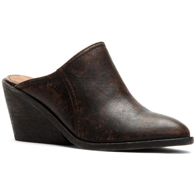 

Черные кожаные туфли-мюли без шнуровки Frye Womens Serena 5.5 Medium (B,M) BHFO 8669, Черный
