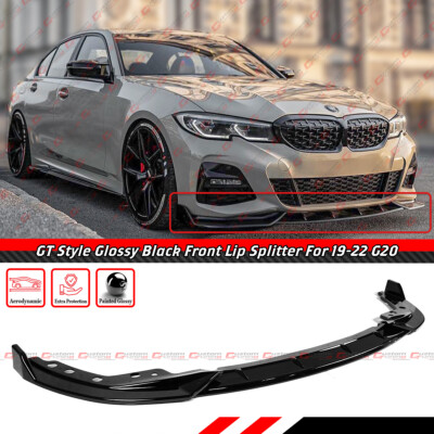 For 19-2022 BMW G20 330i M340i GT Style M Sport Gloss Black Front Bumper Lip Kit