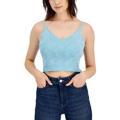 Женская синяя укороченная майка в рубчик без рукавов Tommy Jeans S BHFO 7746