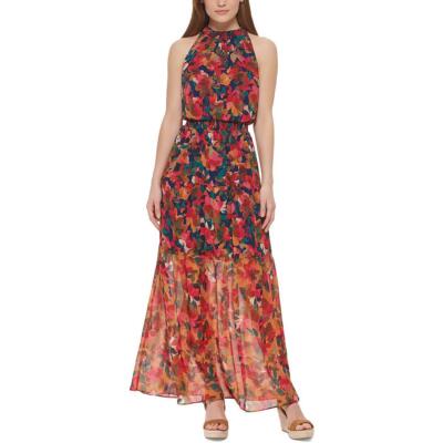 Женское шифоновое длинное платье макси с цветочным рисунком Vince Camuto Plus BHFO 7902