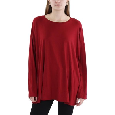 Eileen Fisher Womens Red Tencel Crewneck Boxy T-Shirt Plus 1X BHFO 3274