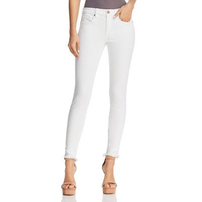 Укороченные джинсы-скинни средней посадки Blank NYC Womens White Denim 39 BHFO 3553