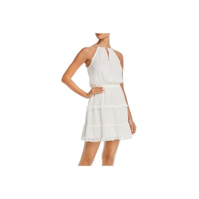 Женское белое прозрачное мини-платье Parker Womens с замочной скважиной на бретелях XS BHFO 7081