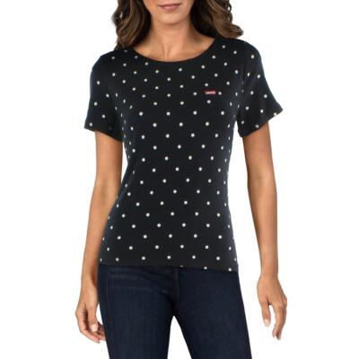 

Черная женская футболка с круглым вырезом с принтом Levis  BHFO 6567, Sweet daisy black