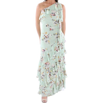 

Женское шифоновое свадебное вечернее платье Lauren Ralph Lauren с цветочным принтом BHFO 6722, Green multi
