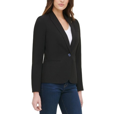

Женский черный тканый офисный пиджак на одной пуговице Tommy Hilfiger  BHFO 4901