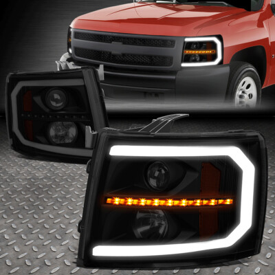ДЛЯ ПАРЫ 07-14 SILVERADO LED DRL + ЛАМПА ФАРЫ ПРОЕКТОРА ПОСЛЕДОВАТЕЛЬНОГО СИГНАЛА ПОВОРОТА