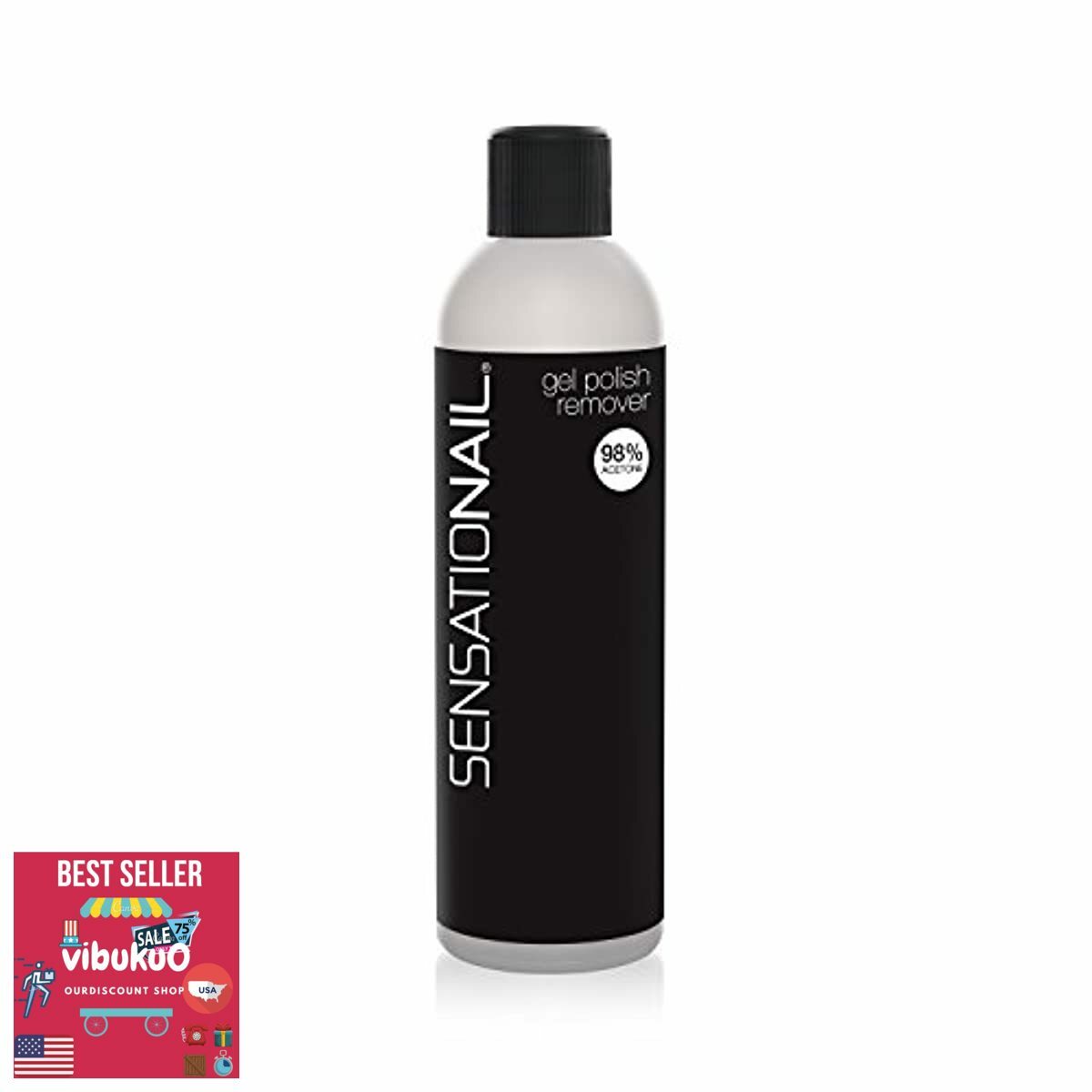 SensatioNail Gel Nail Polish Remover, 8 fl oz, 98% Acetone, Vitamins A & E New