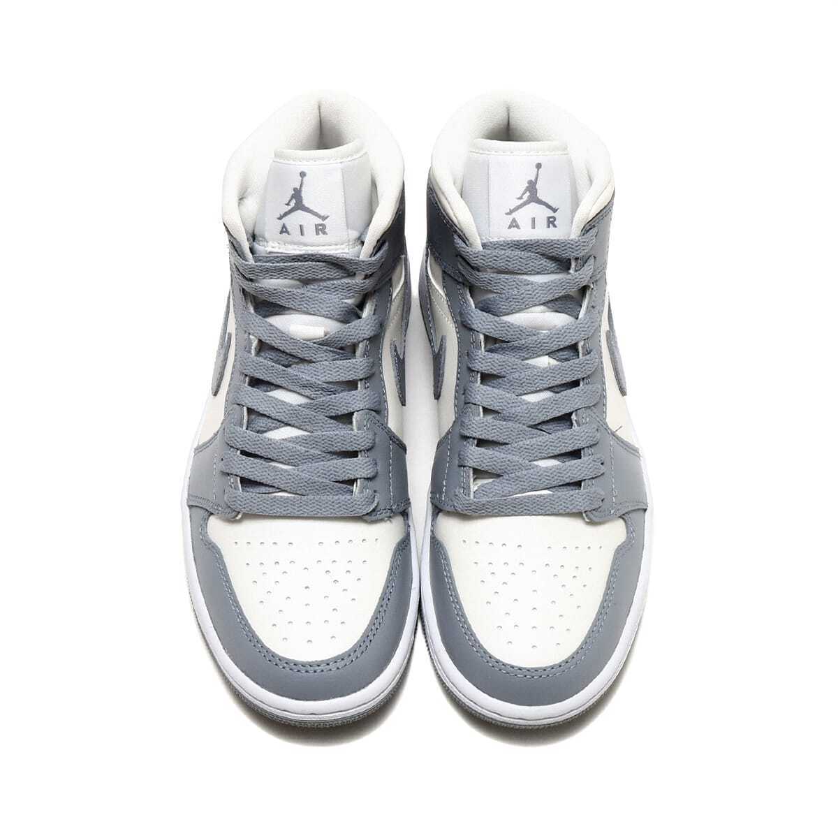 Pre-owned Nike Wmns Air Jordan 1 Mid Grey Sail Bq6472-115 Us W6.5 - 12