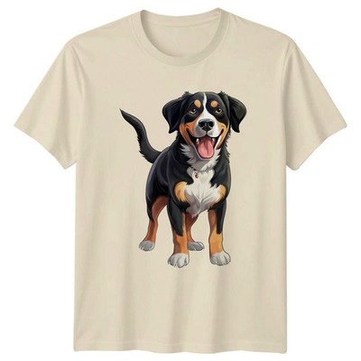 Greater Swiss Mountain Dog Happy Puppy Tiere Hunde Herren T-Shirt Damen Tee