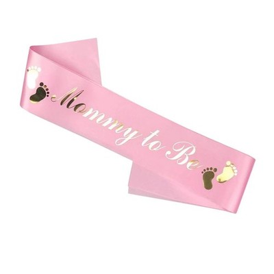Baby Shower Sash Mum To Be Sashes Mummy to be Baby Boy Baby Girl White Blue Pink