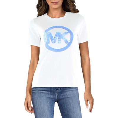 

Женская белая хлопковая футболка MICHAEL Michael Kors с графическим логотипом  BHFO 9882, Белый