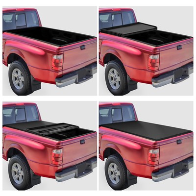 Vinyl Soft Top Tri-Fold Tonneau Cover for 93-04 Ford Ranger Flareside 6ft Bed