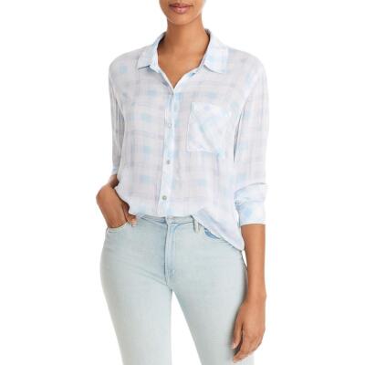 

Женская блузка на пуговицах с клетчатым воротником Rails BHFO 5096, Blue sky plaid