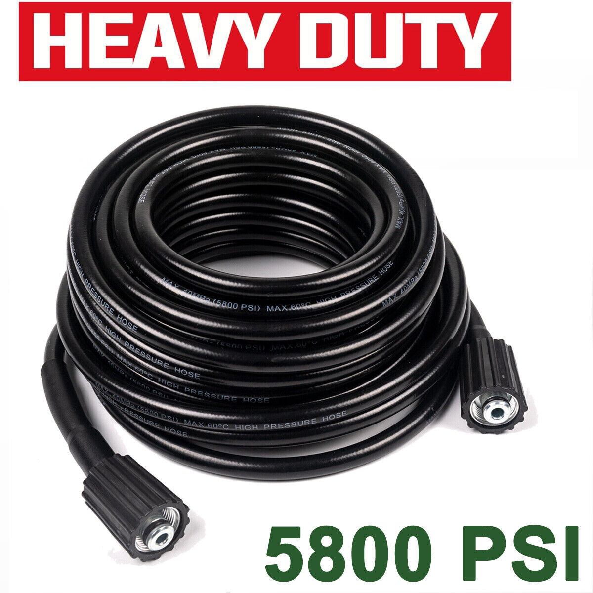 5800PSI High Pressure Washer Hose M22-14mm Power Washer Extension Hose 50FT  ^