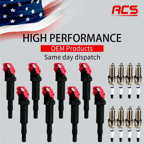 8X OEM Ignition Coil + Iridium Spark Plugs For BMW 550i 650i 750i M6 X5 X6 UF592