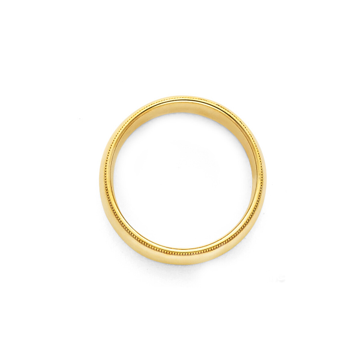 Pre-owned Td Collections 14k Yellow Gold 3mm Classic Light Comfort-fit Dome Milgrain Wedding Band