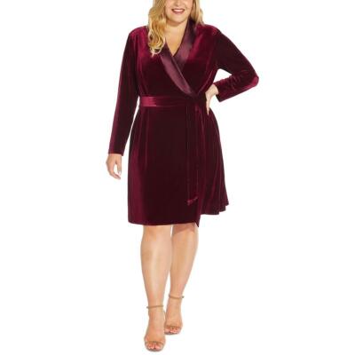 

Женское красное бархатное коктейльное и вечернее платье Adrianna Papell Plus  BHFO 7313, Burgundy