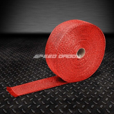 2X 600 50-ФУТОВЫЙ СТЕКЛОПЛАСТИКОВЫЙ ВЫПУСКНОЙ КОЛЛЕКТОР / ТРУБОПРОВОД / ТЕПЛОВАЯ ОБМОТКА ТУРБОНАДДУВА КРАСНОГО ЦВЕТА