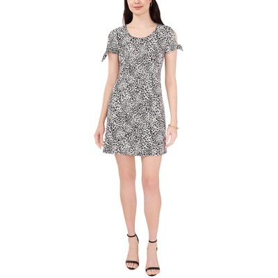 

Женское повседневное мини-платье-футболка MSK с завязками на рукавах Petites BHFO 7527, Цвет слоновой кости