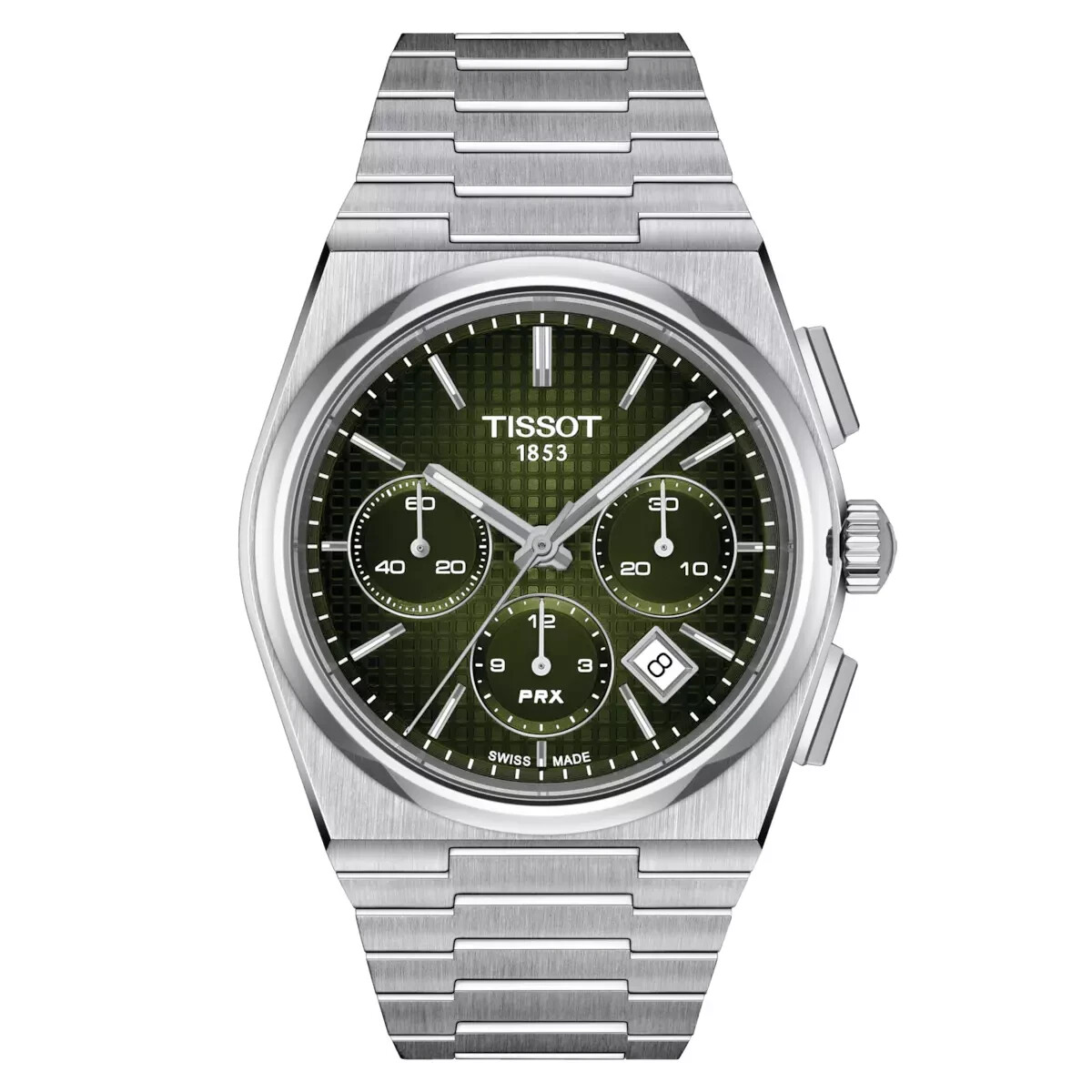 Pre-owned Tissot Prx Automatic Chronograph 42 Mm Green Dial Watch T137.427.11.091.00