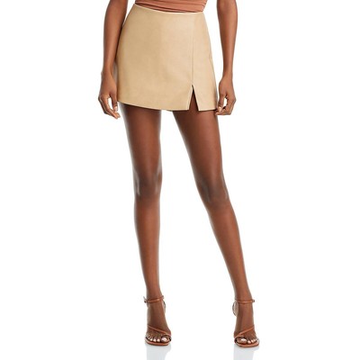 Женское мини-платье Skort XL BHFO 2910 из искусственной кожи цвета морской волны коричневого цвета BHFO 2910