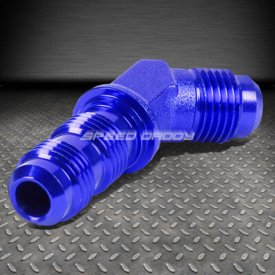 НАРУЖНАЯ РЕЗЬБА 8AN AN-8 1/2 45-ГРАДУСНАЯ ПЕРЕГОРОДКА С РАСКЛЕШЕННЫМ СИНИМ АЛЮМИНИЕВЫМ ФИТИНГОМ