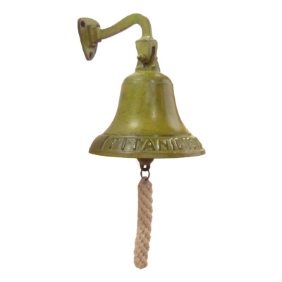 Large Brass Wall Mount 1912 RMS Titanic Hanging Ships Bell Bar Tavern Pub Decor