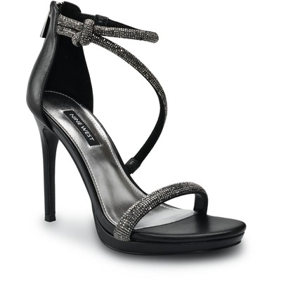 Женские босоножки Nine West Lavern 9 черного цвета на каблуке с ремешками 5 среднего размера (B,M) BHFO 8894