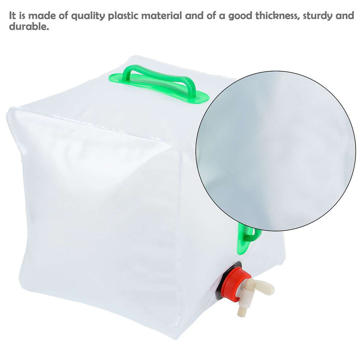 Foldable Collapsible Water Container W/Spigot 10/20L Camping Water Storage Jug