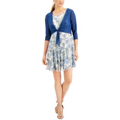 Соединенная одежда Женское шифоновое платье-двойка Petites BHFO 3094 из 2 предметов