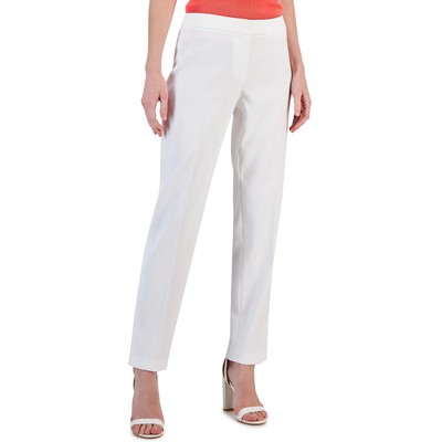 Женские брюки Anne Klein из белого крепа с низкой посадкой и прямыми штанинами 4 BHFO 6301