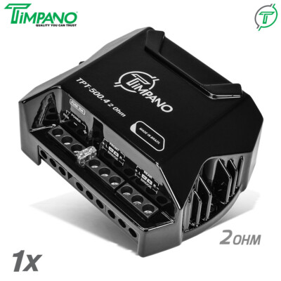 Timpano TPT-500.4 2Ω Compact 4 Channel Amplifier 500W Car Audio Digital Amp 