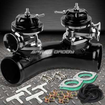 GRS / GS 2.5 70-ГРАДУСНЫЙ ДВУХФЛАНЦЕВЫЙ ПЕРЕХОДНИК ДЛЯ ТРУБ + TURBO BLOW OFF BOV BOOST X2 ЧЕРНЫЙ