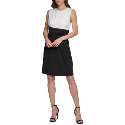 

Женское платье-футляр до колена с цветными блоками DKNY BHFO 3132, Black/cream
