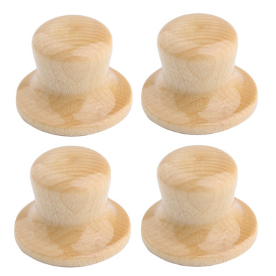 KAISH4pcs Maple Wooden Knobs Wood Bell Knobs Guitar Top Hat Knob For Metric Pots
