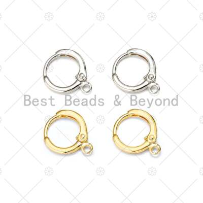 Round One Touch Earring Making Hoop, Gold/Silver huggie hoop earring, Open link