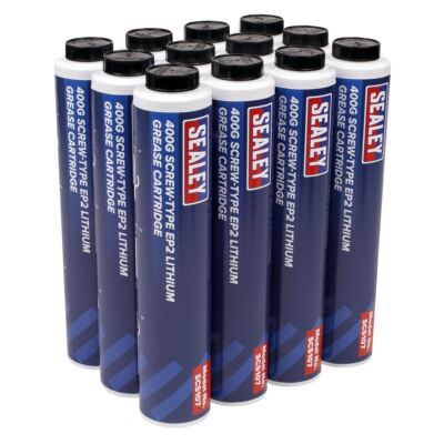 Sealey SCS108 Screw Type EP2 Lithium Grease Cartridge 400g Pack of 12