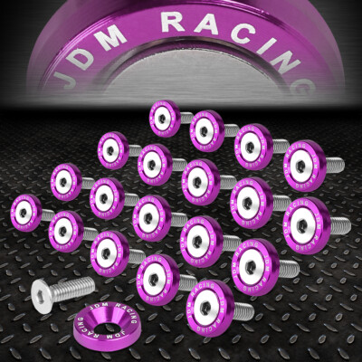 20 ШТ АЛЮМИНИЕВЫХ ШАЙБ ДЛЯ КРЫЛА ШИРИНОЙ 20 ММ, БОЛТЫ, НАБОР ДЛЯ ЗАВИНЧИВАНИЯ M6X1.0 ФИОЛЕТОВЫЙ